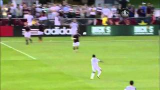 LA Galaxy's Juninho bombs a 25 yard shot past Colorado's Matt Pickens