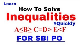 Inequalities in Reasoning Tricks For SBI PO , IBPS & SSC CGL [In Hindi] Part 3