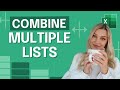 How to Combine Lists into One Dynamic Excel List