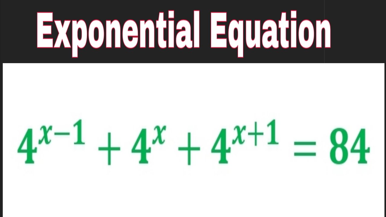 A Nice Exponential Equation Problems Nice Algebra Problem Math