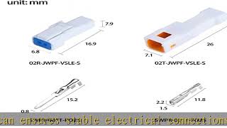 MUYI 5 Kits 2 Pin Way JST Waterproof Connector 26-22 AWG Electric Socket 0.13~0.33mm² Wire-to-Wire