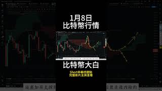 1月8日short 比特幣再來一波下跌，是重鑄底部形態？大周期回調，期貨缺口77-82要去回補了嗎？ #btc #以太坊 #eth #投資 #數字貨幣 #技術分析 #比特幣 #合約 #比特币