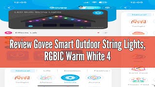 Review Govee Smart Outdoor String Lights, RGBIC Warm White 48ft LED Bulbs for Christmas Decorations,