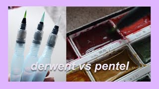 derwent vs pentel water brush - brand review/comparison