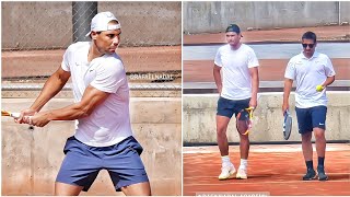 Rafael Nadal Latest Practice with Carlos Moya before traveling to Paris for Roland Garros 2023