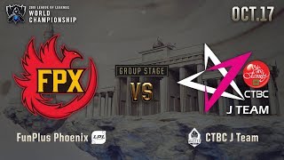 FPX vs JT | GROUP STAGE Day 5 H/L 10.17 | 2019 Worlds Championship