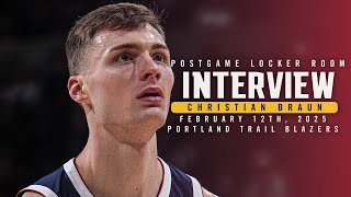 Christian Braun Postgame Locker Room Interview vs. Trail Blazers 🎙 | 2/12/25