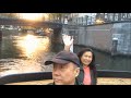 holland lover canals cruise in amsterdam. 荷兰 阿姆斯特丹的情人运河游船