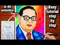 How to draw B.R Ambedkar very easily।Dr Babasaheb Ambedkar jayanti drawing।Drawing with oil pastel