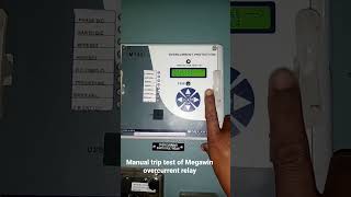 Manual trip test of Megawin Make M140 c overcurrent protection Relay.