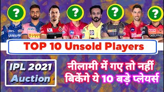 IPL 2021 - List Of 10 Big Unsold Players In IPL Auction After IPL 2020 | MY Cricket Production