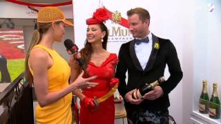 Sabrage at G.H. Mumm marquee with Kyla Kirkpatrick \u0026 Luke Jacobz