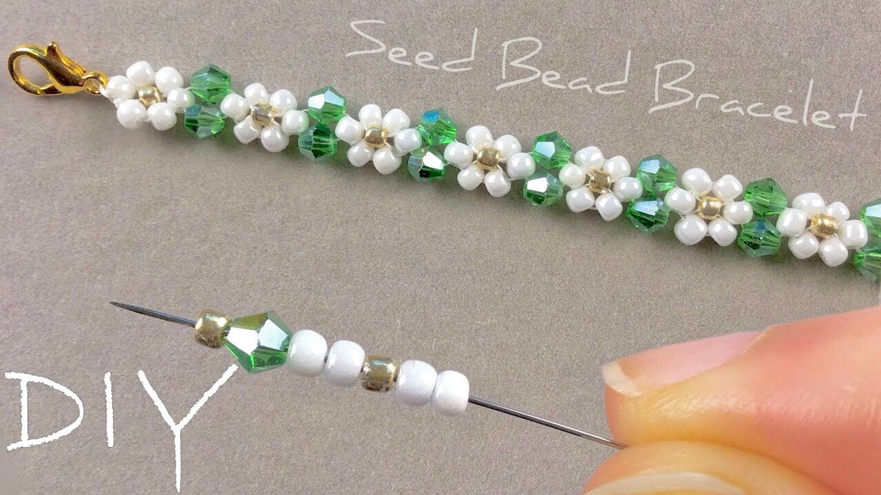 Seed Bead Daisy Bracelet Tutorial Beaded Daisy Bracelet Youtube
