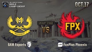 GAM vs FPX | GROUP STAGE Day 5 H/L 10.17 | 2019 Worlds Championship