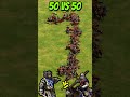 50 Warrior Priests vs 50 Elite Coustilliers (AoE2) #Shorts #ageofempires #gaming