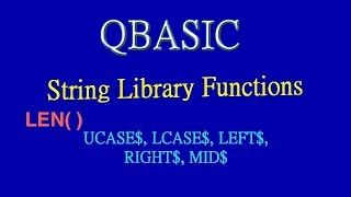 FUNCTION IN QBASIC-LIBRARY FUNCTION