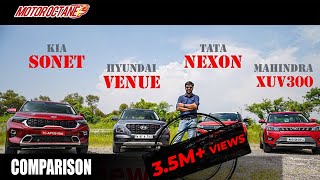 Kia Sonet vs Nexon vs Venue vs XUV300 Comparison - MEGA BATTLE