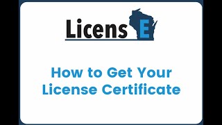 LicensE - How to Get Your License Certificate (Video has no sound)