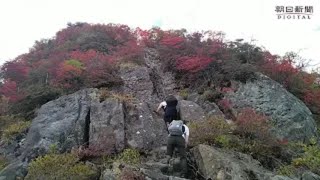 石鎚山、紅葉に染まる