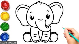 How To Draw Elephant | Elephant Drawing | Smart Kids Art
