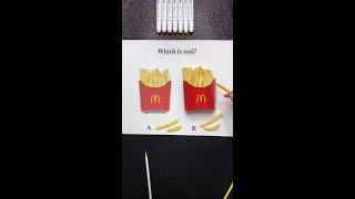 French Fries // Which is real? A or B? #artwork #arts #painting #art #shorts