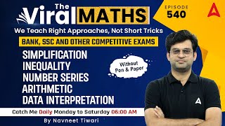 Bank Exams | Simplification | Number Series | Inequality | Arithmetic & DI By Navneet Tiwari