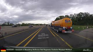 1057 GERMANY - Autobahn 6 Weinsberg Heilbronn Bad Rappenau Sinsheim Wiesloch Walldorf 2019 TOFIL.NET