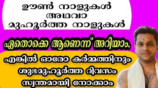 ഇനി ഓരോ കാര്യത്തിനും ഏതൊക്കെ ദിവസം ഉത്തമമാണെന്ന് അറിയാം. മുഹൂർത്ത ദിവസങ്ങൾ ഏതൊക്കെ എന്നറിയാം