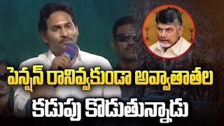 పెన్షన్ రానివ్వకుండా అవ్వాతాతల కడుపు కొడుతున్నాడు | CM Jagan | Chandrababu | Telugu TV