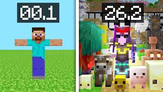 I Played Every Minecraft Version In One World