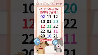 【脳トレ】559 challenge🐶🐱  1つしかない仲間外れの数字を探せ！#number search #quiz #shorts