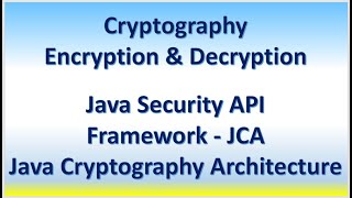 Cryptography - Encryption & Decryption | Java Security API | JCA - Java Cryptography Architecture