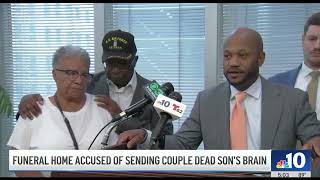 Attorney Chris Stewart speaks on behalf of a Philadelphia family