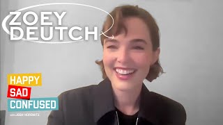 Zoey Deutch talks JUROR #2, Broadway debut in OUR TOWN, Glen Powell reunion I Happy Sad Confused