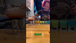 Bartender with rainbow shots #amazing  #bartender #bar #cocktail