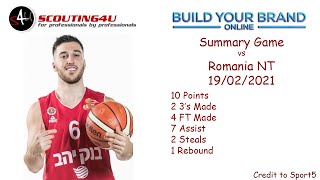 Tamir Blatt Summary Game vs Romania -19.02.2021