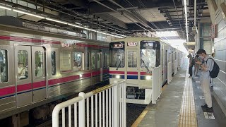 京王電鉄9000系9701編成(9701F)+7000系7423編成(7423F)各駅停車高尾山口行　東府中駅入線