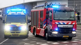 [Ambulance rijdt verkeerd] Brandweer, Politie \u0026 Ambulance [-rijopleiding] met spoed in Groningen