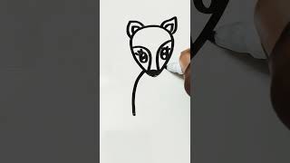 how to draw a Fox🦊| Little Fox drawing and colouring for kids #fox #animals #drawing #art #ytshorts