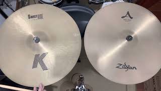 Zildjian K Sweet Ride vs A Sweet Ride 23'' (in) - Cymbal Comparison