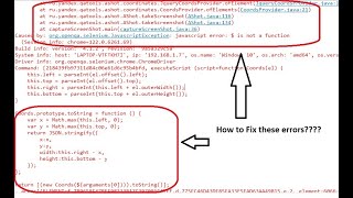 How to resolve error/exception “javascript error: $ is not a function” in Selenium?