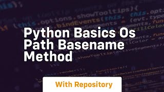 Python basics os path basename method
