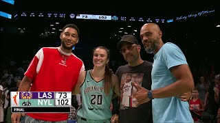 Sabrina Ionescu & Ben Simmons Talk & Take Pic, Celebrate New York Liberty's Win vs L.A. Sparks #WNBA