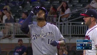 MIL@ATL: Santana scores Sogard on a single to center