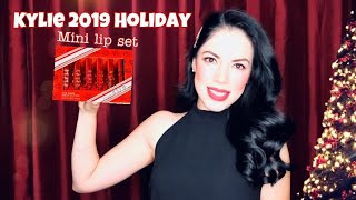2019 KYLIE MINI HOLIDAY LIP SET **TRY ON** SWATCHES***REVIEW** FIRST IMPRESSION**