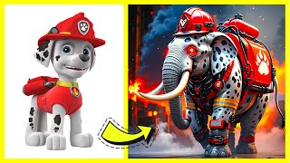 Paw Patrol as Cybernetic Elephants: Fleeing from a Terrifying Unknown Threat! 🐘⚡💨| AI Animation 2