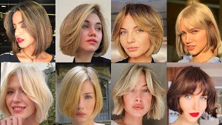 40 Best Stacked Bob Haircuts With Bangs for fine Hair 2023 || Transform Your Look Today