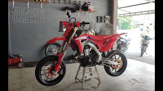 CRF450RL ติดตั้งล้อแม็กโมตาด พร้อม จานดิสหน้าโต หล่อๆ