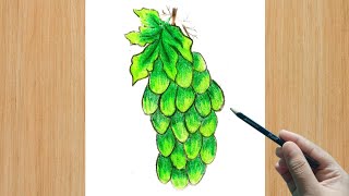 Kids Drawing : How to draw GRAPES Step-By-Step | Grapes Drawing #kidsdrawing
