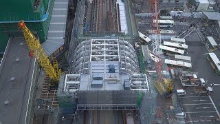 東京メトロ銀座線渋谷駅移設工事の建設状況（2018年10月20日）